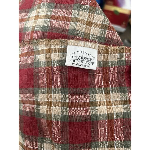 Longaberger 9" MEASURING Basket Liner Orchard Park Plaid fabric - Picture 2 of 2